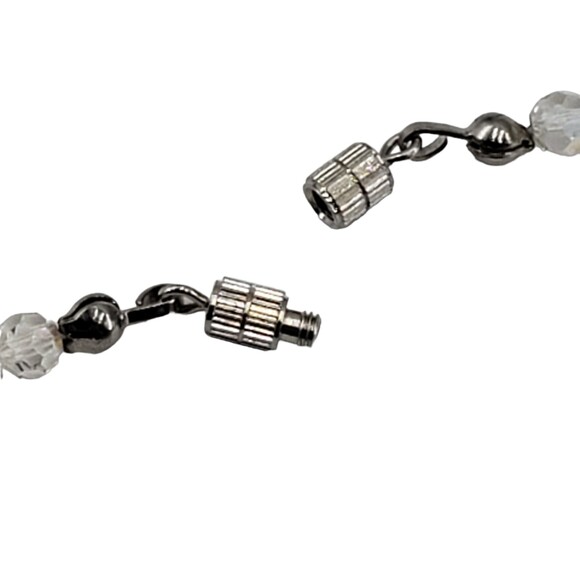 Vintage Faceted AB Aurora Borealis Bead Collar Choker Necklace Barrel Closure - Picture 6 of 8